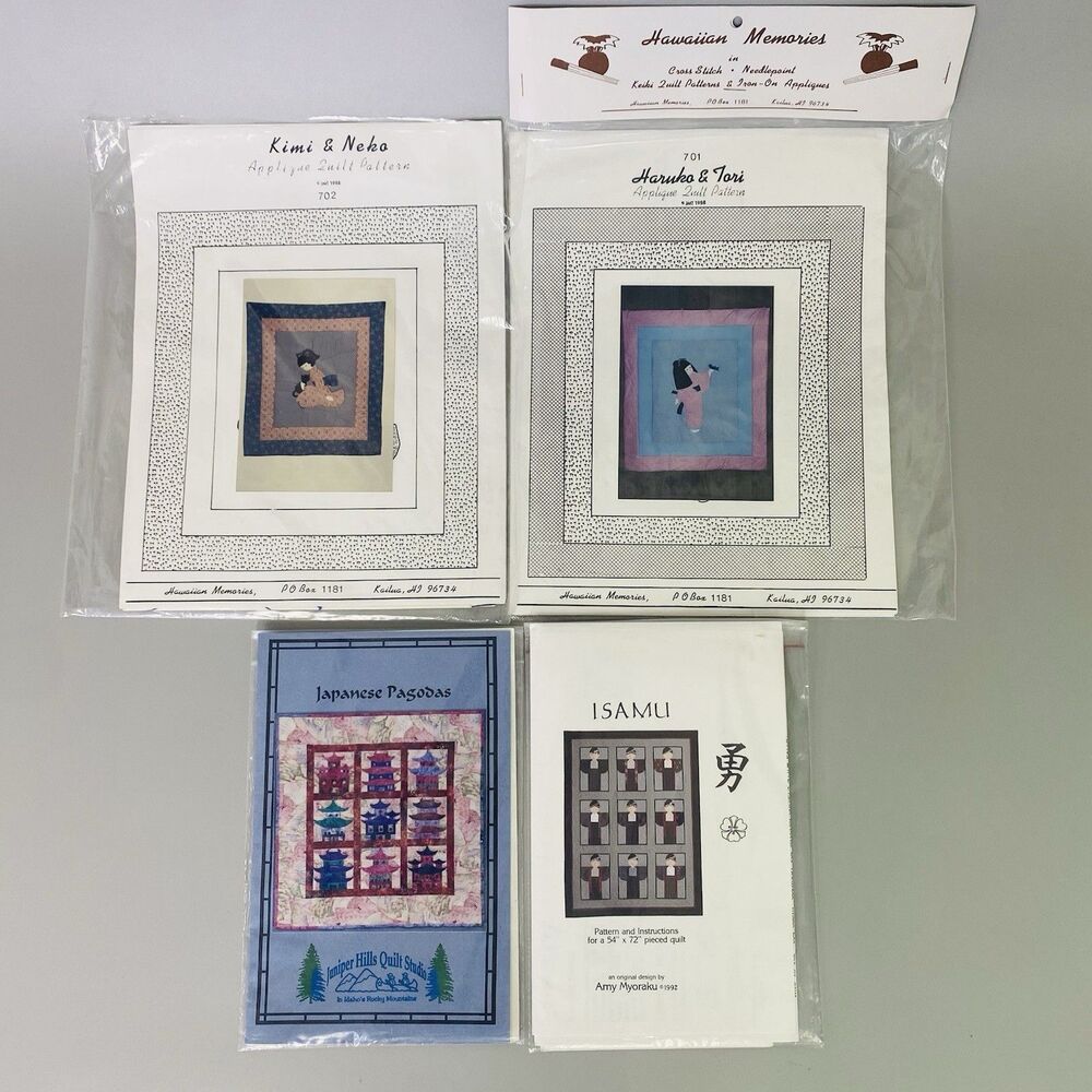 Vintage Japanese Asian Quilt Pattern Lot Isamu Amy Myoraku Japanese Pagodas